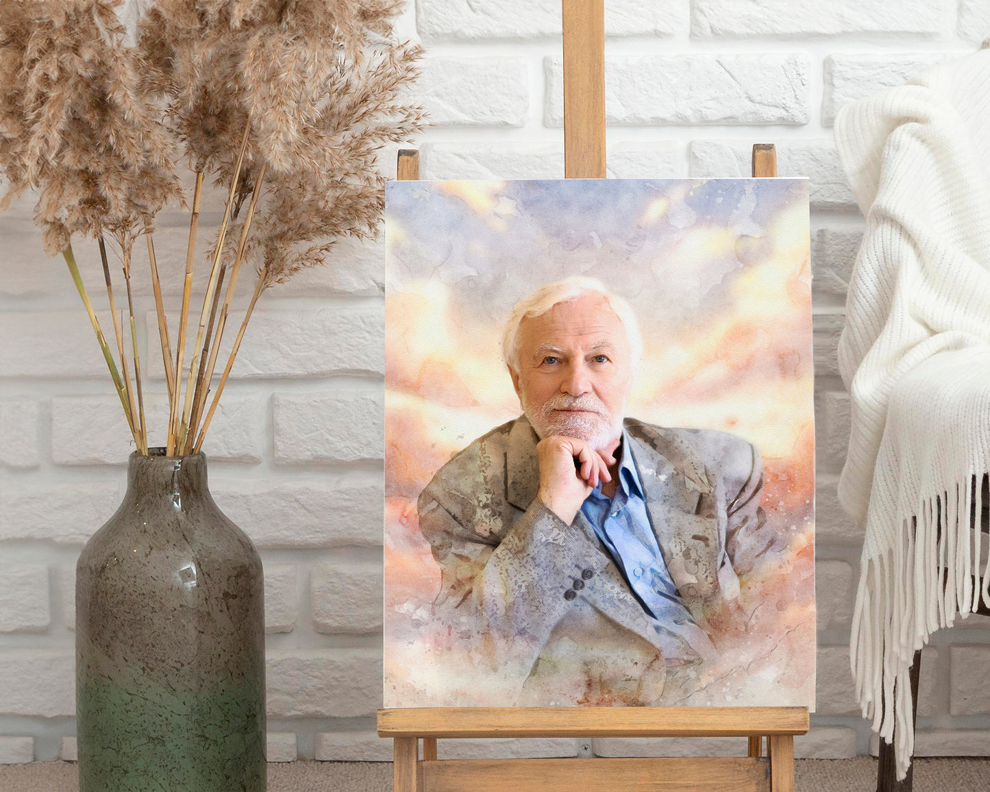 Watercolor Style Photo Merge Design - Heaven Background