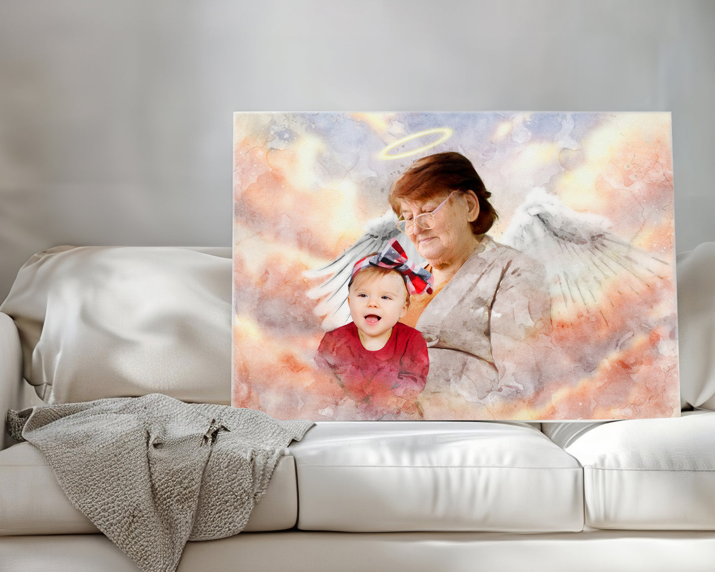 Watercolor Style Photo Merge Design - Heaven Background