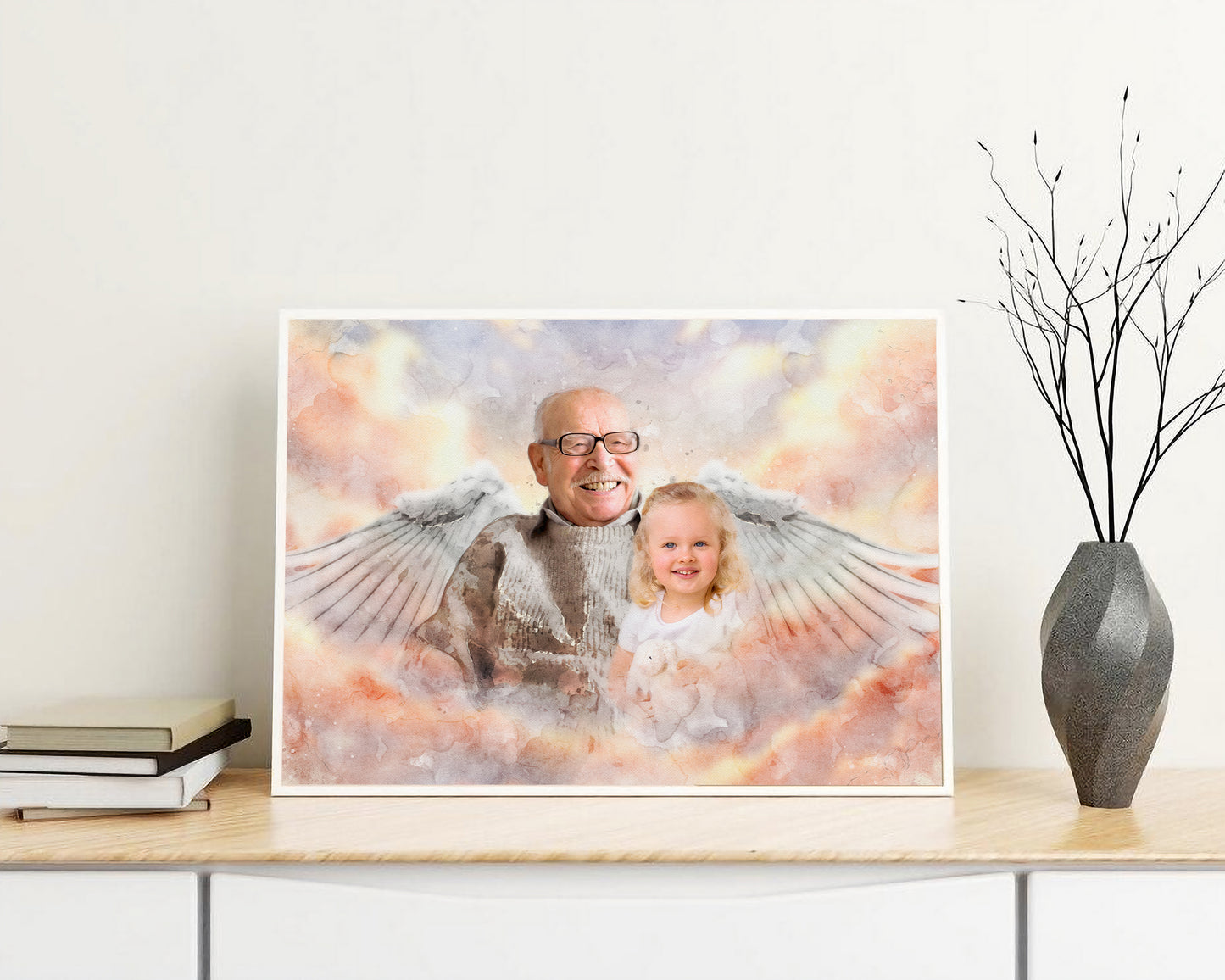 Watercolor Style Photo Merge Design - Heaven Background