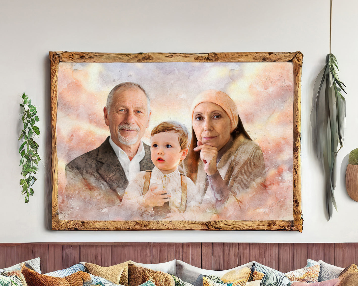 Watercolor Style Photo Merge Design - Heaven Background