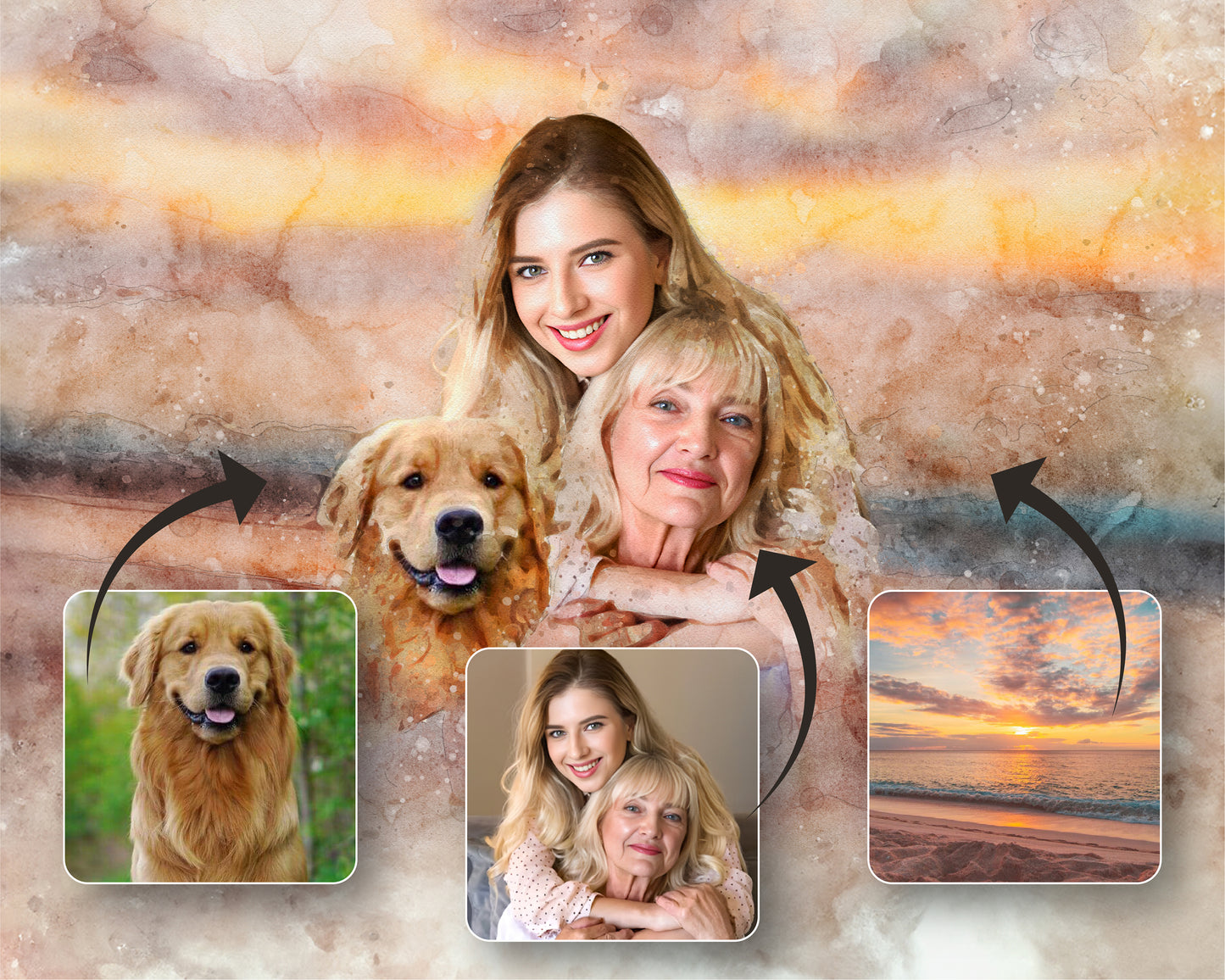 GrandParents and GrandChild Photo Merge Design