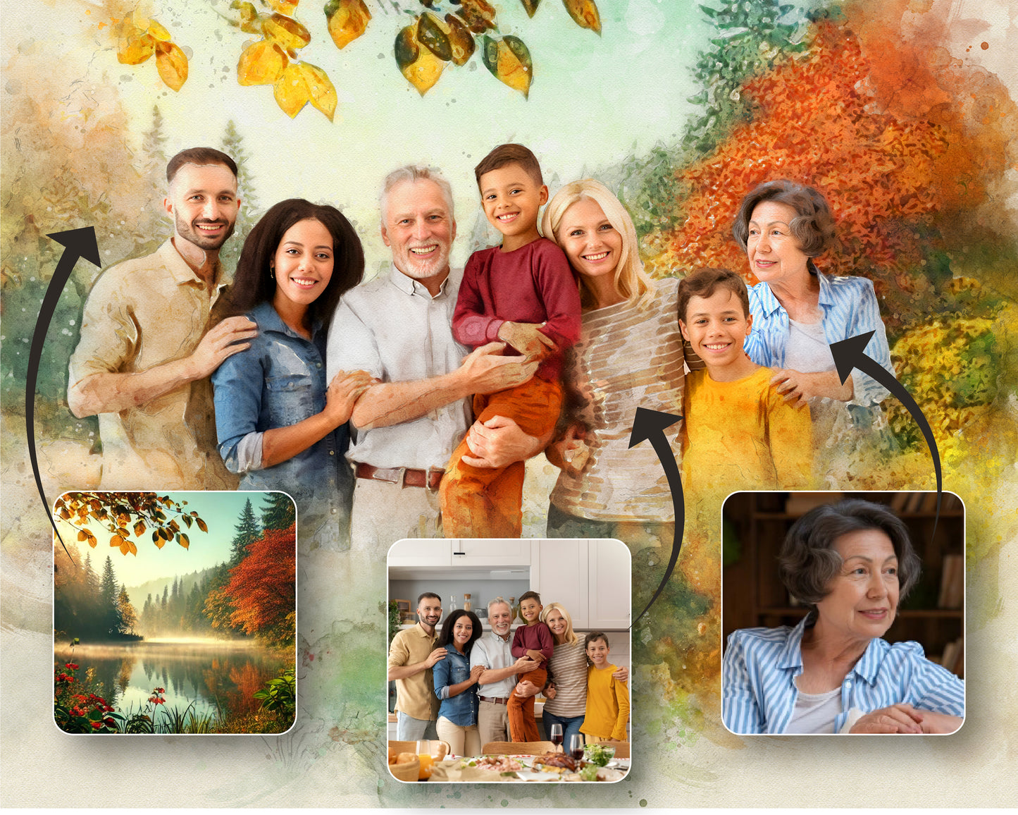 GrandParents and GrandChild Photo Merge Design
