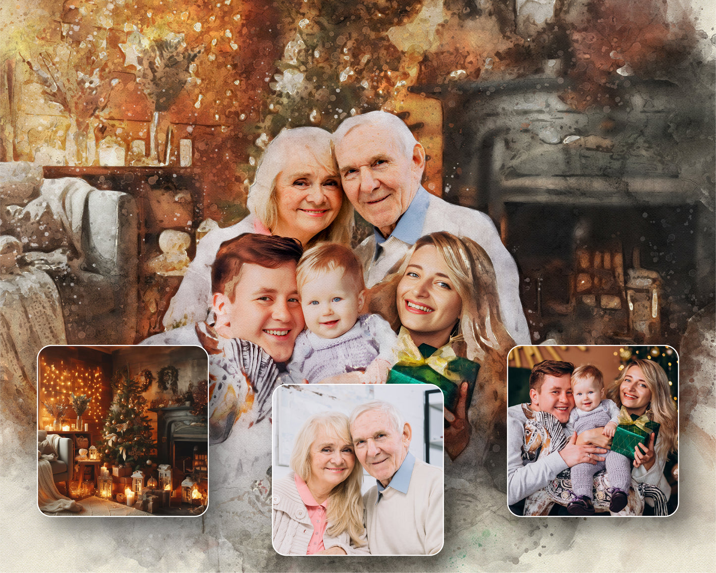 GrandParents and GrandChild Photo Merge Design